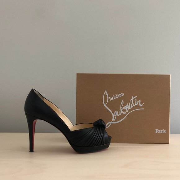 Christian Louboutin Jenny Knot Peep Toe Platform Pumps Size 37 - Picture 5 of 6